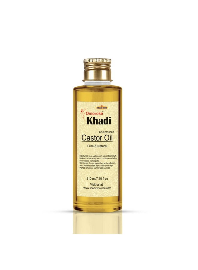 KHADI Omorose Castor Oil | Coldpressed & Hexane Free| Supports Stronger Hair| Hydrates Skin | Healthy Eyelashes Eyebrows, Lips & Nails -210 Ml - Image 1