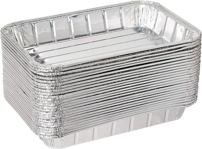 DCS Deals Pack of 25 Disposable Aluminum Foil Toaster Oven Pans - Mini Broiler Pans | BPA Free | Perfect for Small Cakes or Personal Quiche | Standard Size - 8 1/2" x 6" - Image 1