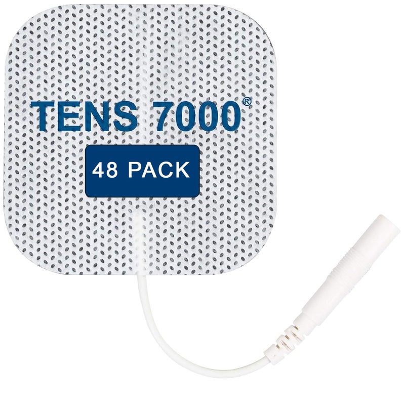 TENS 7000 Official TENS Unit Electrode Pads 48 Pack Premium Quality OTC Replacement Pads 2 X 2 Compatible with Most Stim Machines Value Pack Replacement