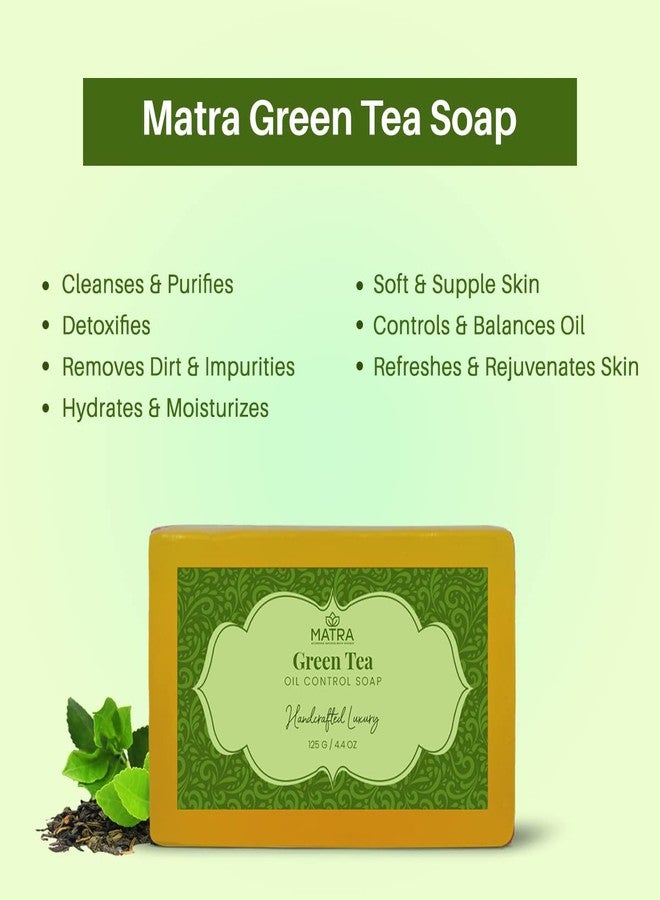 Matra Green Tea Handmade Soap with Darjeeling Green Tea, Fennel Seeds & Aloe Vera | Natural Bathing Bar - For Face & Body | Paraben & Sulphate Free | For Women & Men | 125 g - Image 2
