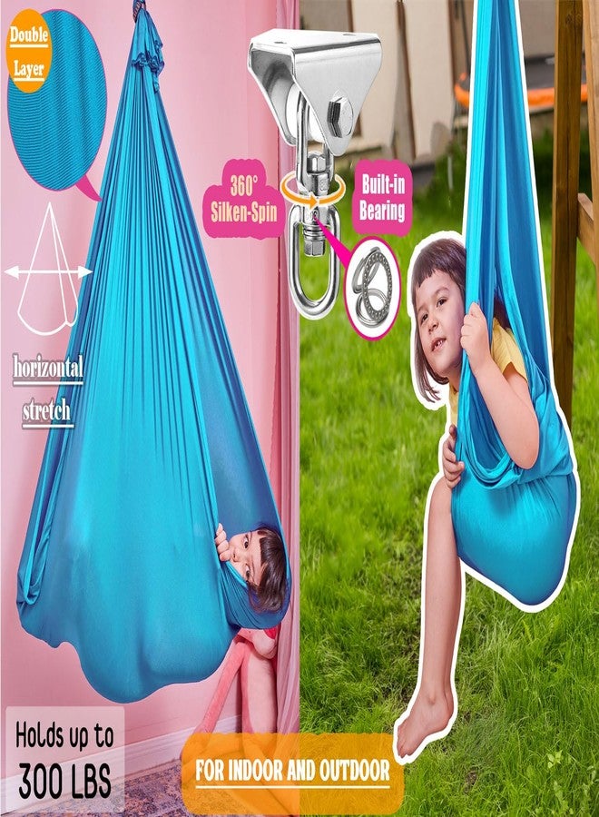 DOI IRON Sensory Swing for Kids with 360° Swivel Hook, Saggy-Resistant Double-Layer Fabric Indoor/Outdoor Cocoon Therapy Swing for Autism, Yoga & Play - Image 2