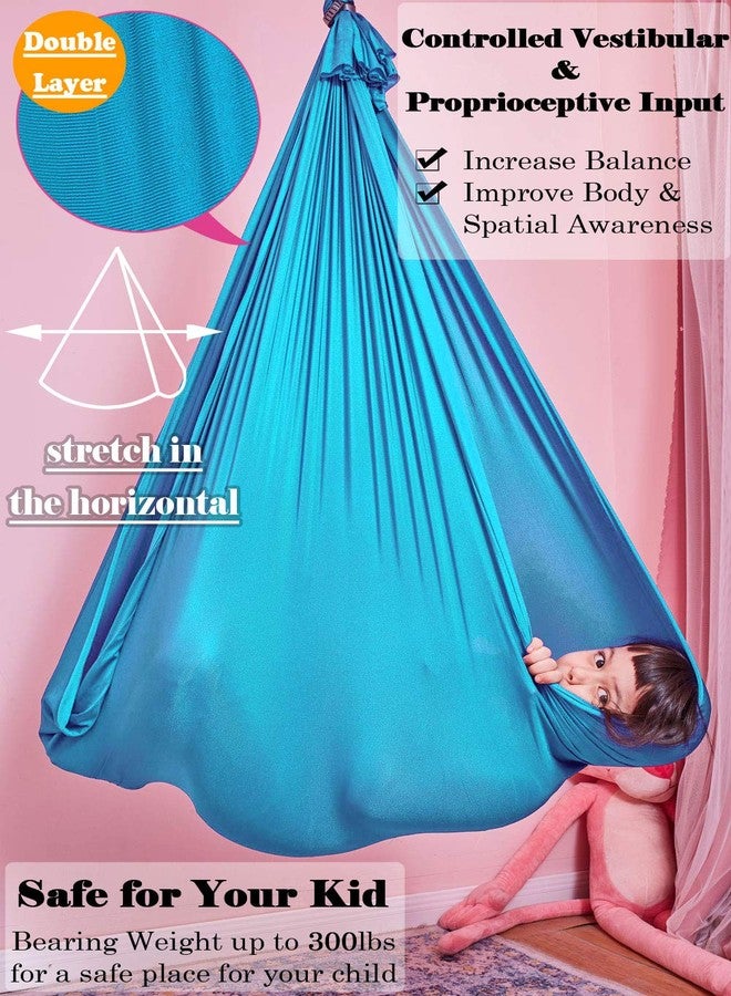 DOI IRON Sensory Swing for Kids with 360° Swivel Hook, Saggy-Resistant Double-Layer Fabric Indoor/Outdoor Cocoon Therapy Swing for Autism, Yoga & Play - Image 3