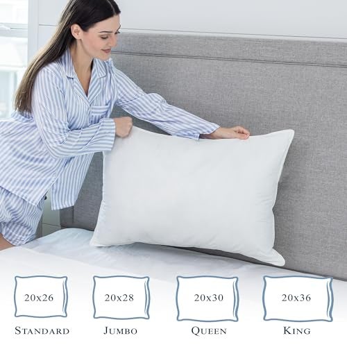 Pillowtex Feather/Down-Proof, 100% Cotton, Pillow Protector - Reduce Pokes with Hypoallergenic, Breathable, Machine Washable, Quiet, Soft Covers - Zippered Enclosure & Machine Washable (1, King) - Image 2
