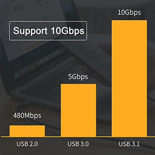 NFHK 90 Degree Up Down Angled TypeC USBC Male to Male USB31 10Gbps 100W Data Cable for Laptop Phone 50CM - Image 3