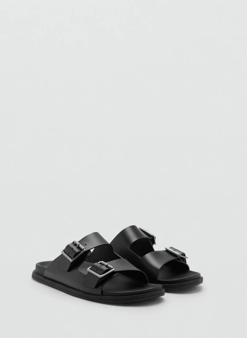 Mango Man Buckles leather sandal