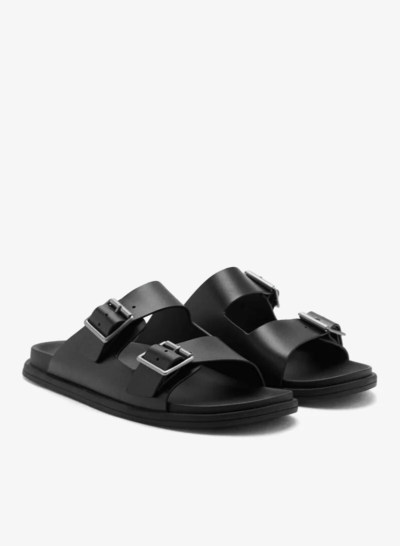 Mango Man Buckles leather sandal
