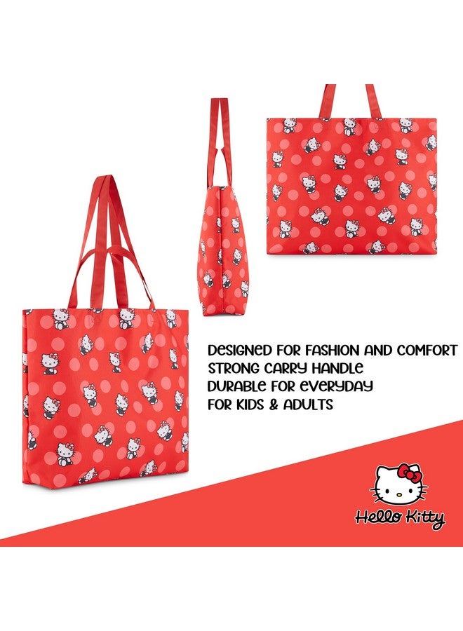 سانريو حقيبة توت نايلون هالو كيتي - للبنات، الأولاد، المراهقين، البالغين - حقيبة توت نايلون بمقبض واحد وطبعة كاملة - Image 1