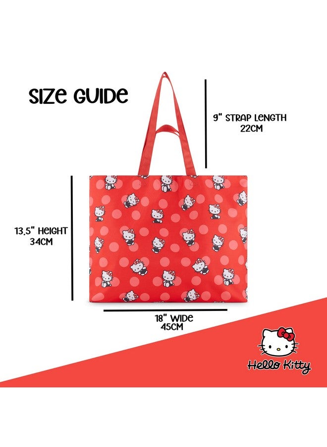 سانريو حقيبة توت نايلون هالو كيتي - للبنات، الأولاد، المراهقين، البالغين - حقيبة توت نايلون بمقبض واحد وطبعة كاملة - Image 3