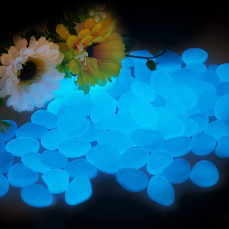 BLAPOXE Glow in The Dark Rocks, 100PCS Fairy Garden Decorations Stones, Outdoor Decor for Patio Stepping Stone Kit, Pebbles for Plants/Yard/Backyard/Fish Tank/Pool Stuff - Image 4