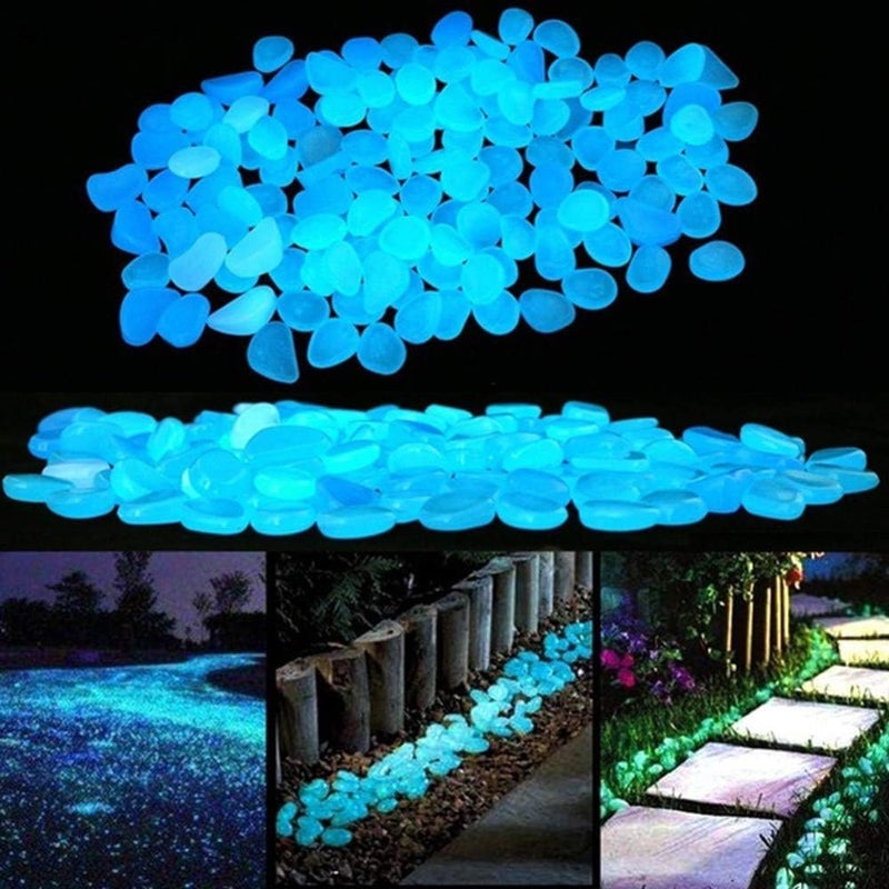 BLAPOXE Glow in The Dark Rocks, 100PCS Fairy Garden Decorations Stones, Outdoor Decor for Patio Stepping Stone Kit, Pebbles for Plants/Yard/Backyard/Fish Tank/Pool Stuff - Image 2