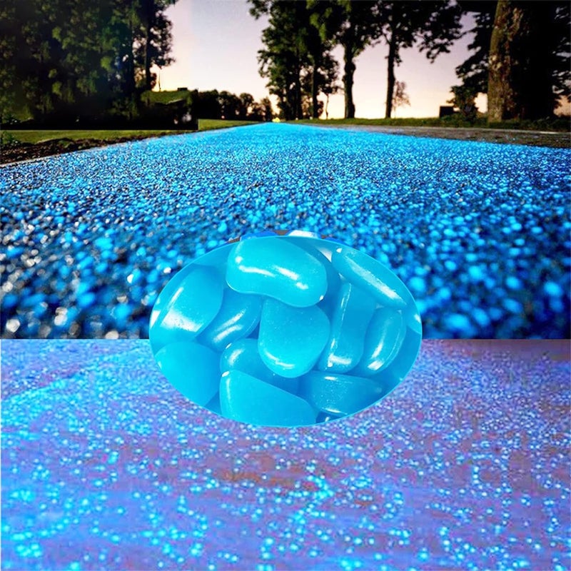 BLAPOXE Glow in The Dark Rocks, 100PCS Fairy Garden Decorations Stones, Outdoor Decor for Patio Stepping Stone Kit, Pebbles for Plants/Yard/Backyard/Fish Tank/Pool Stuff - Image 3