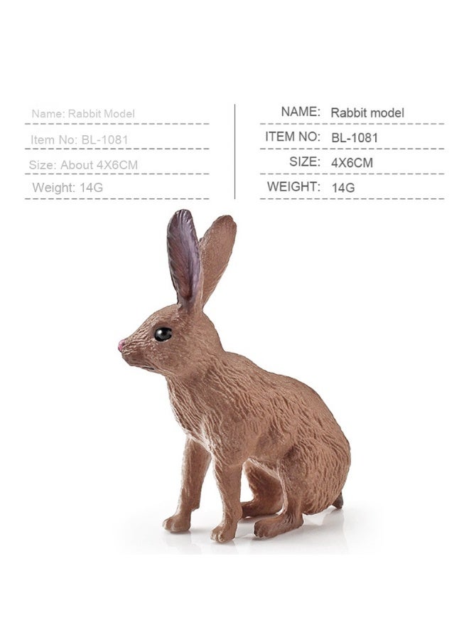 NIBEMINENT Realistic Forest Animal Rabbit Model 5-Piece Set