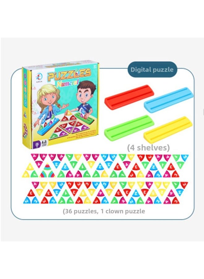 Generic - Triangle Plate Battle Colorful Digital Puzzle Parent-child Interaction Children's Toy Fun Desktop Game Wholesale-Color:Unlimited - Image 1