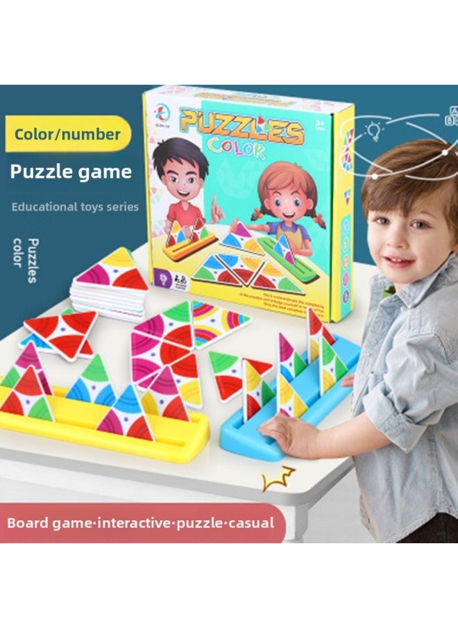Generic - Triangle Plate Battle Colorful Digital Puzzle Parent-child Interaction Children's Toy Fun Desktop Game Wholesale-Color:Unlimited - Image 1