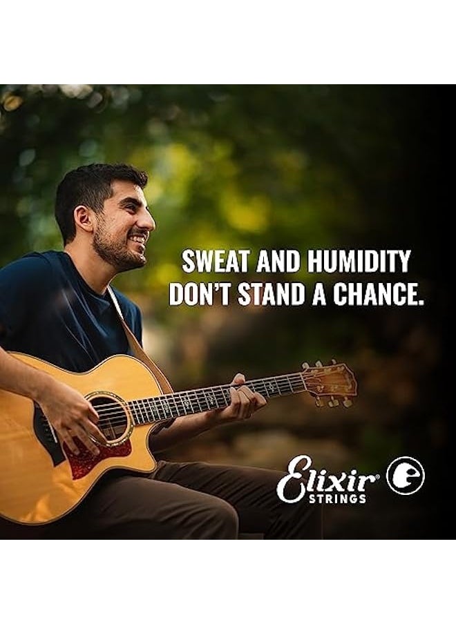 ELIXIR - Strings, Acoustic Guitar Strings, 80/20 Bronze with NANOWEB Coating, Longest-Lasting Bright and Focused Tone with Comfortable Feel, 6 String Set, Light 12-53 - Image 1