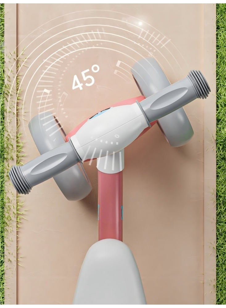 أنا أحب الأطفال سكوتر التوازن للأطفال لمدة 1-5 سنوات ، دراجة التوازن للأطفال الصغار ذات العجلات الأربع مع مقعد قابل للتعديل والعجلات الخلفية ذات الإضاءة LED ، لعبة ركوب الأطفال الآمنة والخفيفة الوزن (الوردي) - Image 5