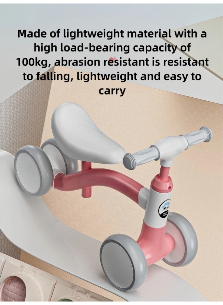 أنا أحب الأطفال سكوتر التوازن للأطفال لمدة 1-5 سنوات ، دراجة التوازن للأطفال الصغار ذات العجلات الأربع مع مقعد قابل للتعديل والعجلات الخلفية ذات الإضاءة LED ، لعبة ركوب الأطفال الآمنة والخفيفة الوزن (الوردي) - Image 3