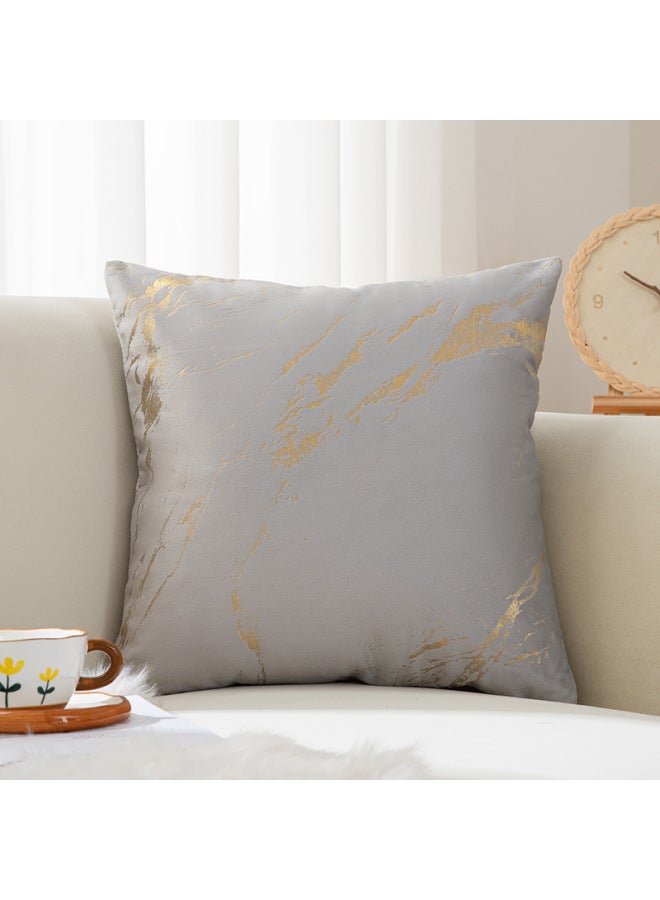 Bronzing Dutch Velvet Pillowcase Light Luxury High-end Living Room Pillow Bedside Soft Bag Cushion Office Sofa Pillow
