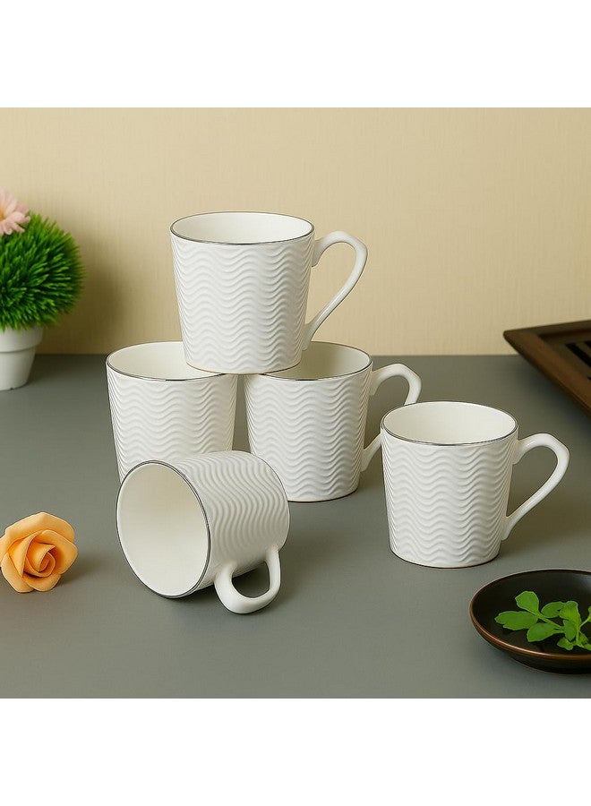 UPC U.P.C. Cup Set of 6 for Tea, Ceramic Tea Cups Set of 6, Microwave Safe Cup, Dishwasher Safe Cups, Bone-Ash Free Coffee Cups Set-150ml. - Image 1