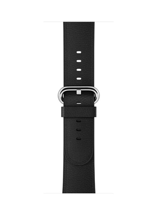 NIBEMINENT Classic Button Wrist Watch Band Black - Image 1