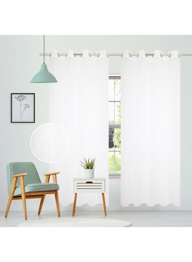 NIBEMINENT 2-Piece Alice Sheer Curtain Set White 140X240cm - Image 1