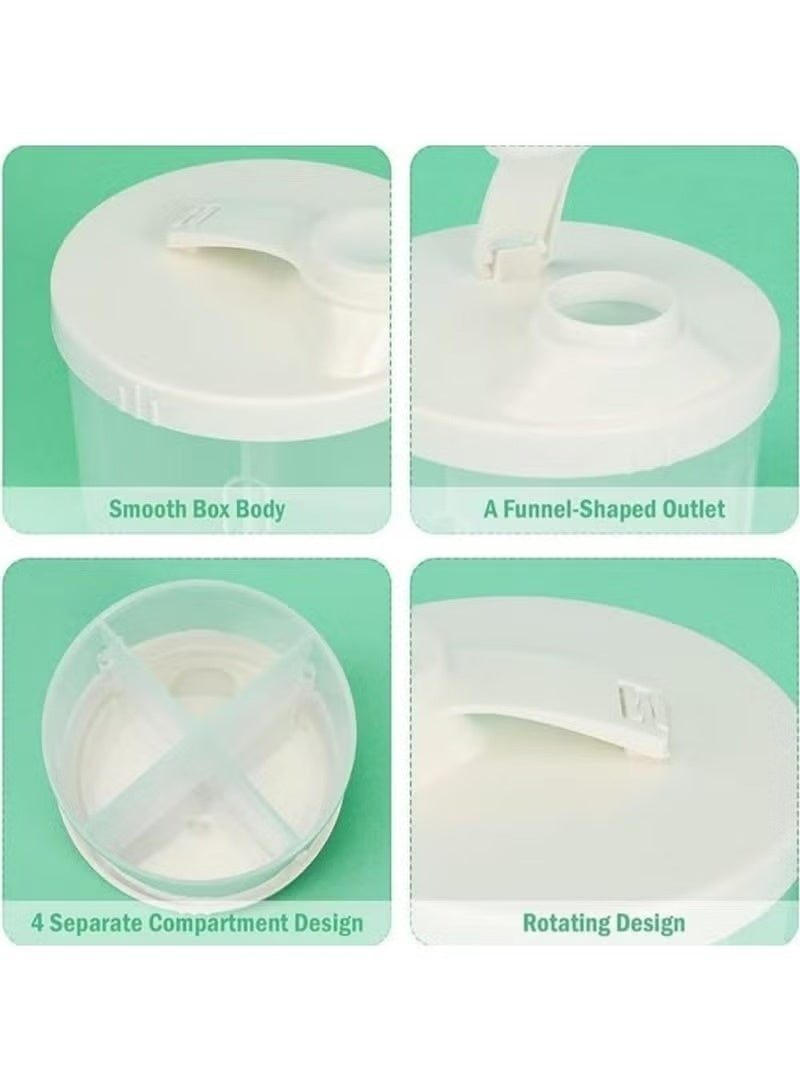 Amanli 1 Pcs Baby Formula Dispenser On The Go, Non-Spill Rotating Four-Compartment Formula Container, Milk Powder and Snack Storage Container, for Infant Toddler Travel Outdoor(White) - Image 2