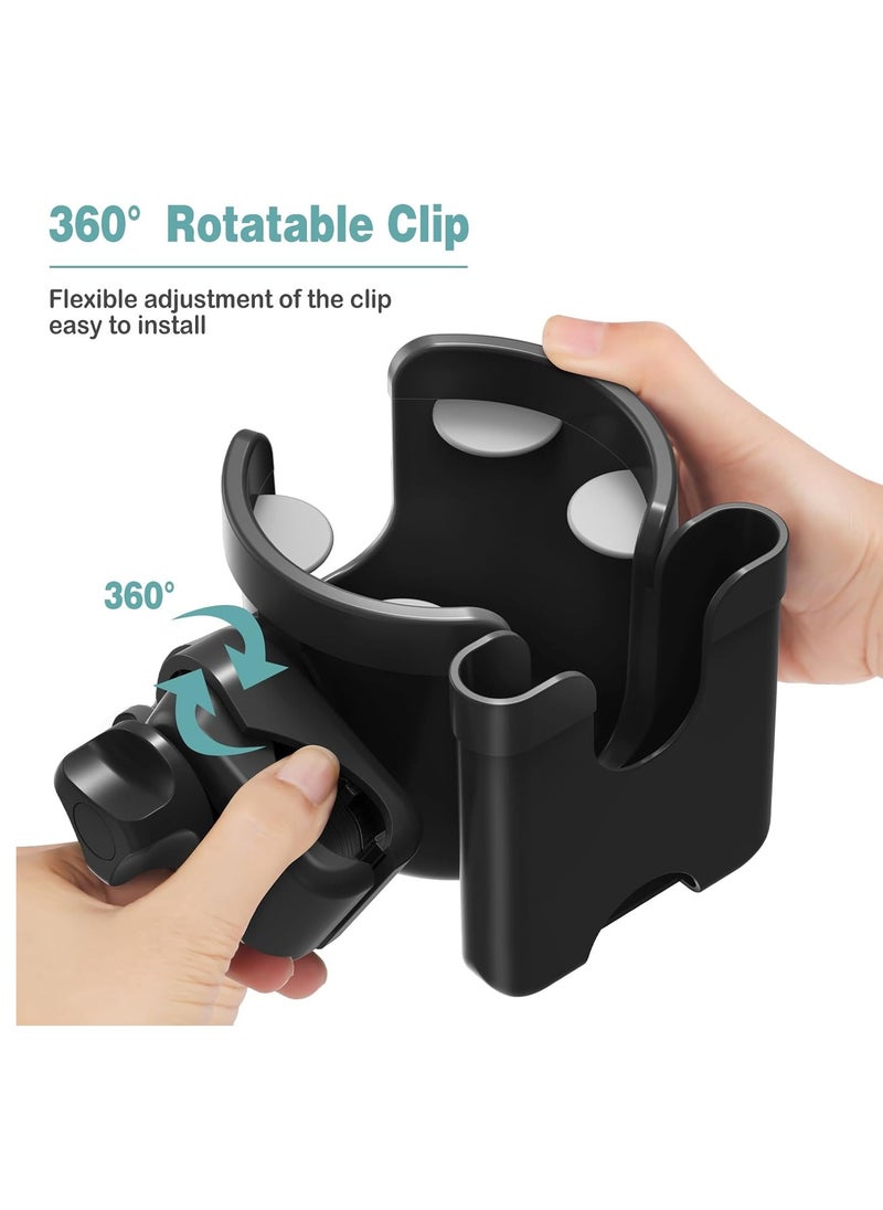 spa luxetique Stroller Cup Holder with Phone Holder, Universal Bottle Holder for Wheelchair, Walker, Bike, Scooter, Stroller Accessories for Uppababy, Nuna, Bugaboo, Doona, Gifts for Women, Mom, Men  - Image 4