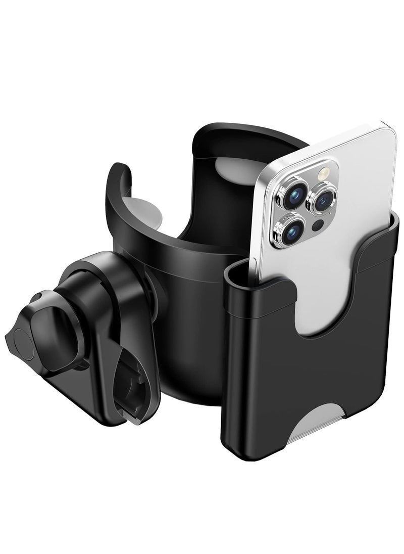spa luxetique Stroller Cup Holder with Phone Holder, Universal Bottle Holder for Wheelchair, Walker, Bike, Scooter, Stroller Accessories for Uppababy, Nuna, Bugaboo, Doona, Gifts for Women, Mom, Men  - Image 1