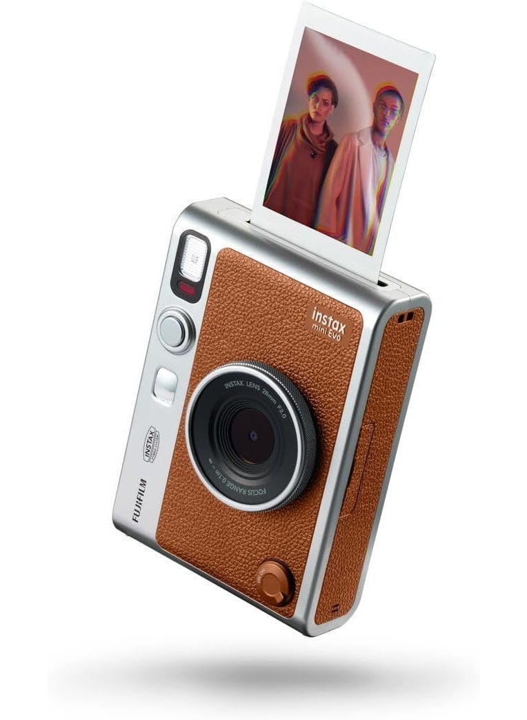 Instax Mini Evo Hybrid Instant Camera – Brown + 40 Sheets | Digital & Instant Film Camera with LCD Screen & Bluetooth - Image 3