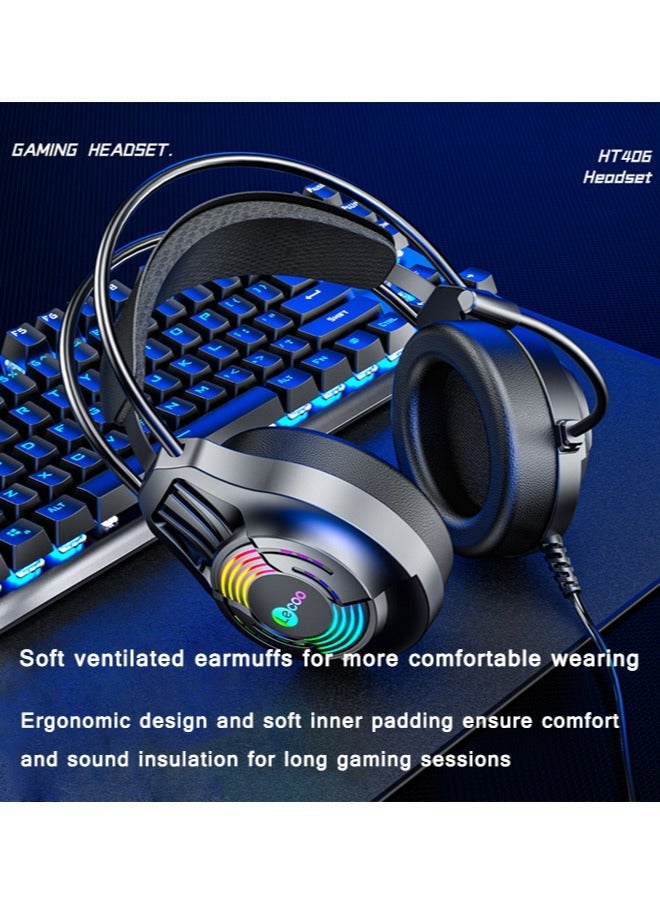 lecoo Lenovo Lecoo Wired Gaming Headset Black - Image 2