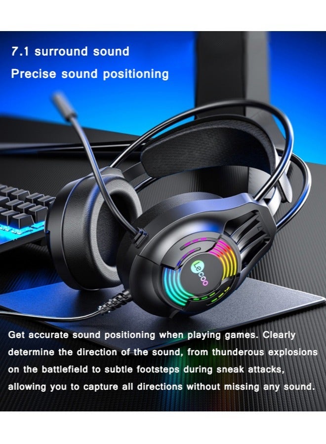 lecoo Lenovo Lecoo Wired Gaming Headset Black - Image 5