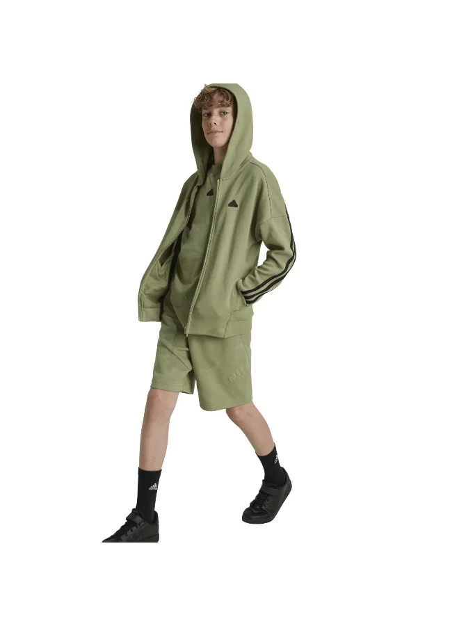 Adidas U Fi 3S Fz Hd Green Training Track Tops 7-8Y