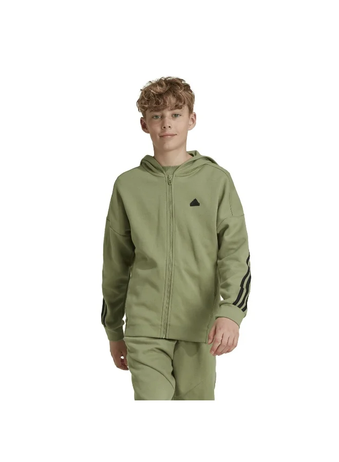 Adidas U Fi 3S Fz Hd Green Training Track Tops 7-8Y
