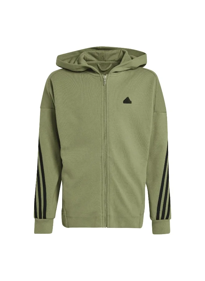 Adidas adidas U Fi 3S Fz Hd Green Training Track Tops 7-8Y