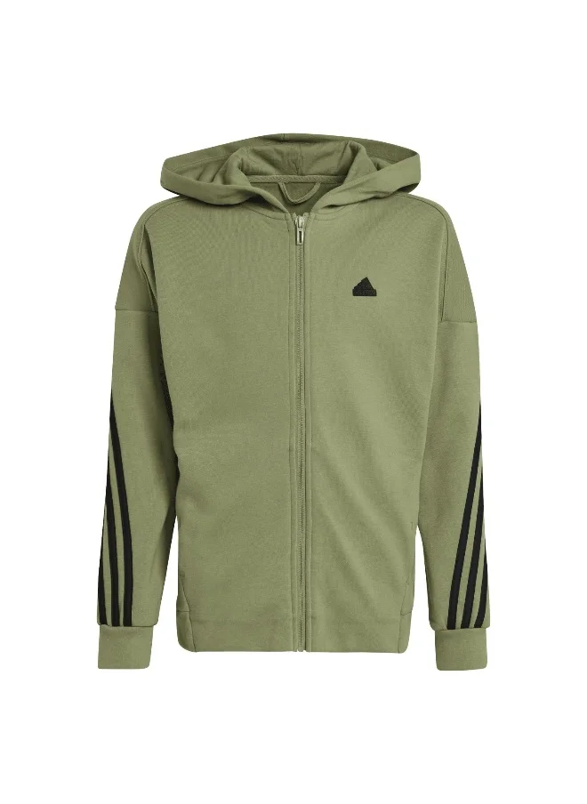 Adidas adidas U Fi 3S Fz Hd Green Training Track Tops 7-8Y