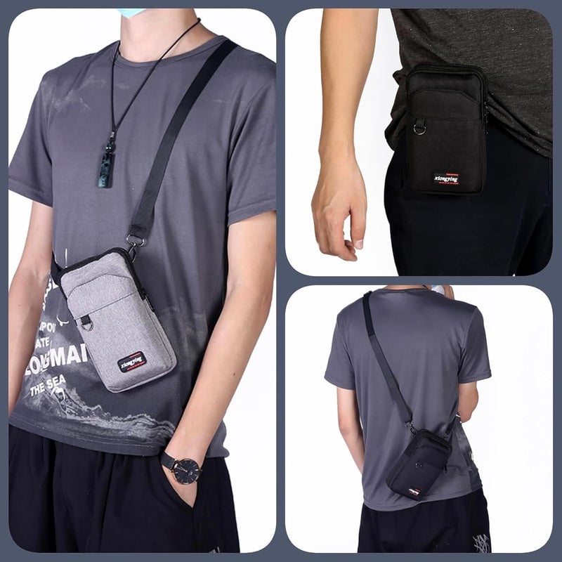 BOLDSTUFF BOLDSTUF Mobile Sling Bag Crossbody Shoulder bag for Men & Women | Small Cross-Body Side bag purse for Mobile, Cell Phone, Cash & Card, Holster for Travel, Oxford Fabric - Image 2
