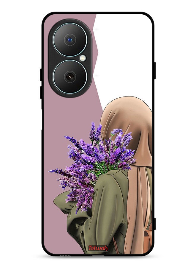 Tolwak Huawei Nova Y73 Protective Case Cover Holding Flower