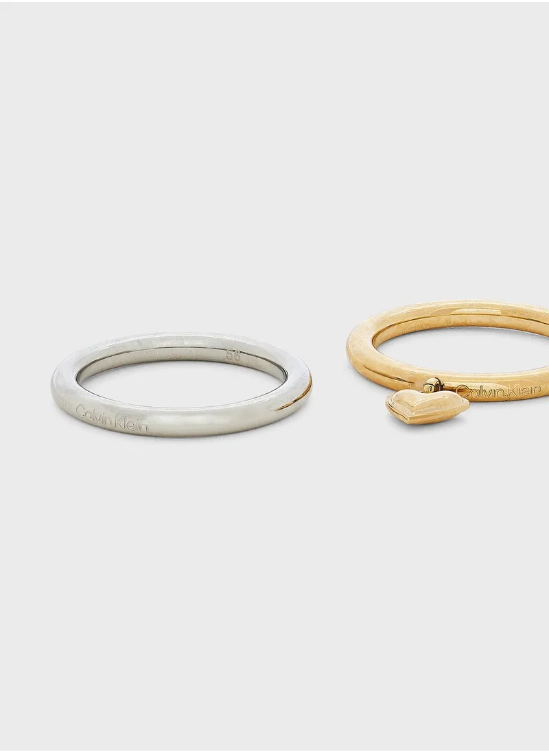 CALVIN KLEIN Stainless Steel & Ionic Gold Plated Steel Ring