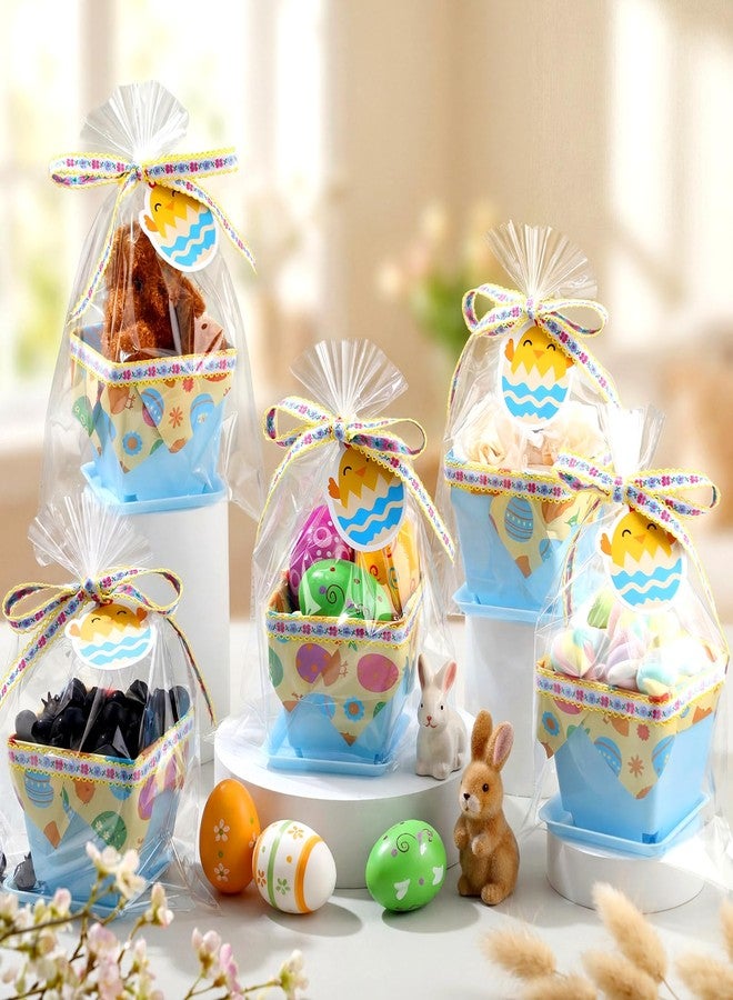 Mimorou 36 Set DIY Mini Easter Basket Stuffers Gift Baskets Empty Bulk Small Plastic Treat Boxes 4 Inch for Candy Snack Cookie Toy Fillers for Easter Egg Hunt Church Spring Party Favors - Image 5