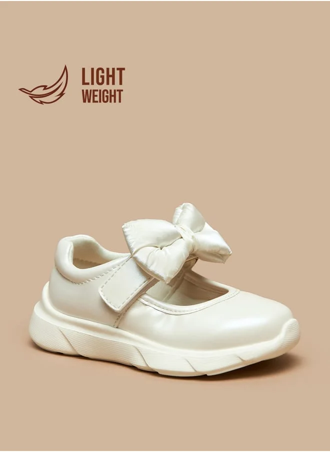 Barefeet Bow Accent Shoes with Hook and Loop Closure