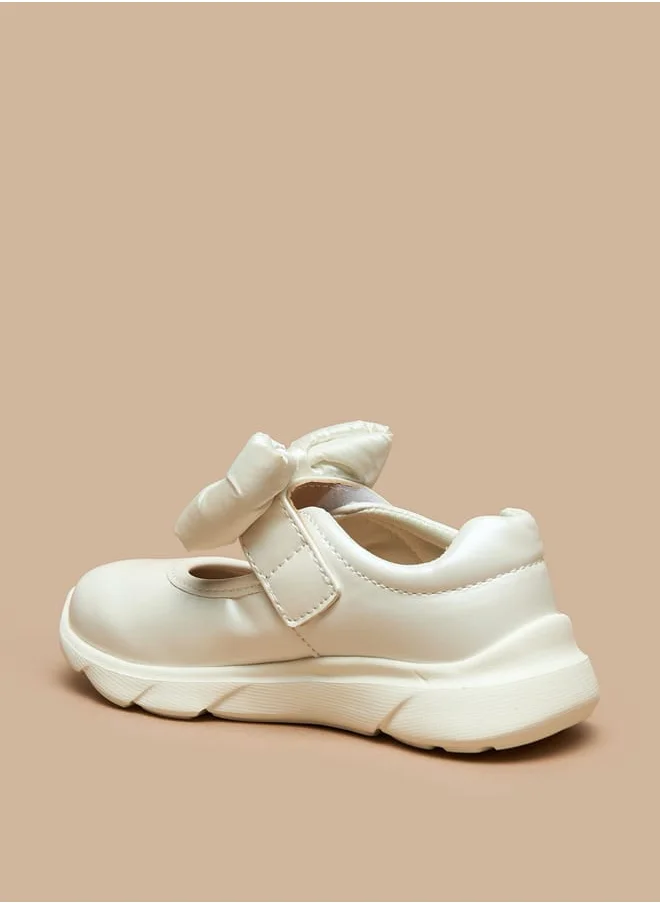 Barefeet Bow Accent Shoes with Hook and Loop Closure