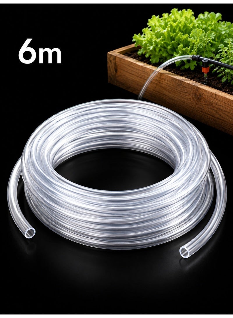 VANGOG 19 Ft Transparent Hose, Inner Diameter 6 mm (0.24 Inches), Outer Diameter 8 mm (0.31 Inches), Suitable For Scenarios Such As Irrigation And Cleaning - Image 1