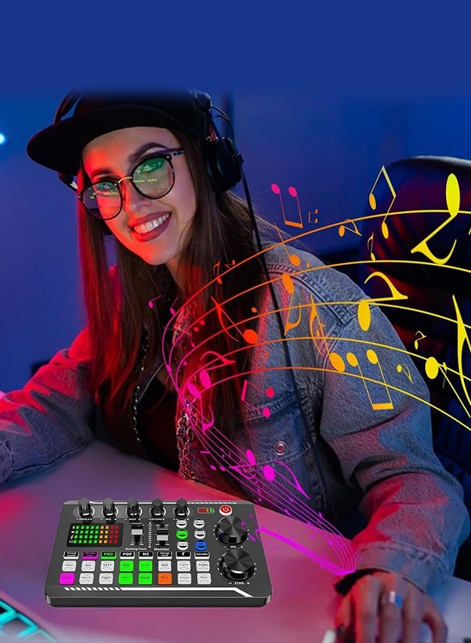 Professional Audio Mixer, Live Sound Card and Audio Interface with DJ Mixer Effects and Voice Changer, Podcast Production Studio Equipment, Prefect for Streaming/Podcasting/Gaming - Image 3
