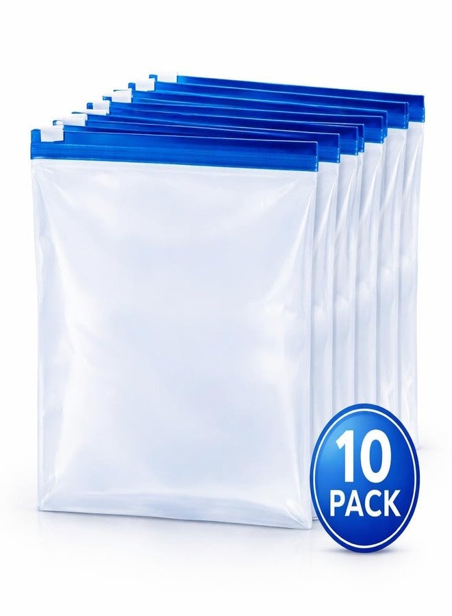 ODMART Reusable Zip Lock Storage Bags 9 x 10 Inch Pack of 10 | Transparent Zipper Kitchen Organizer Pouches | Multipurpose LDPE Storage Bags for Fridge, Food Items, Vegetables & Household Storage - Image 4