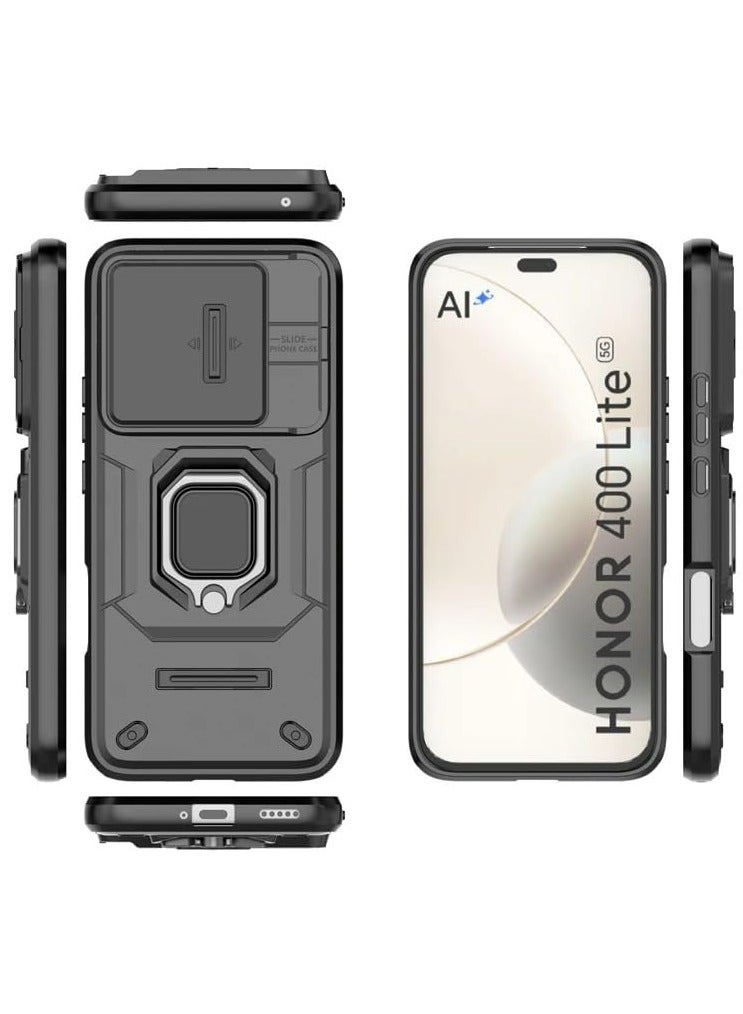 general Compatible with Honor 400 Lite 5G, Camouflage Military Grade Heavy Duty Shockproof Protection Case with Magnetic Bracket and Lens Slide Window Phone Cover - Image 5