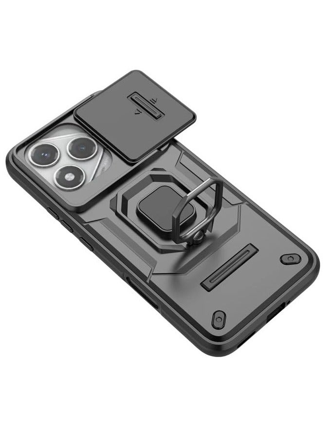 general Compatible with Honor 400 Lite 5G, Camouflage Military Grade Heavy Duty Shockproof Protection Case with Magnetic Bracket and Lens Slide Window Phone Cover - Image 2