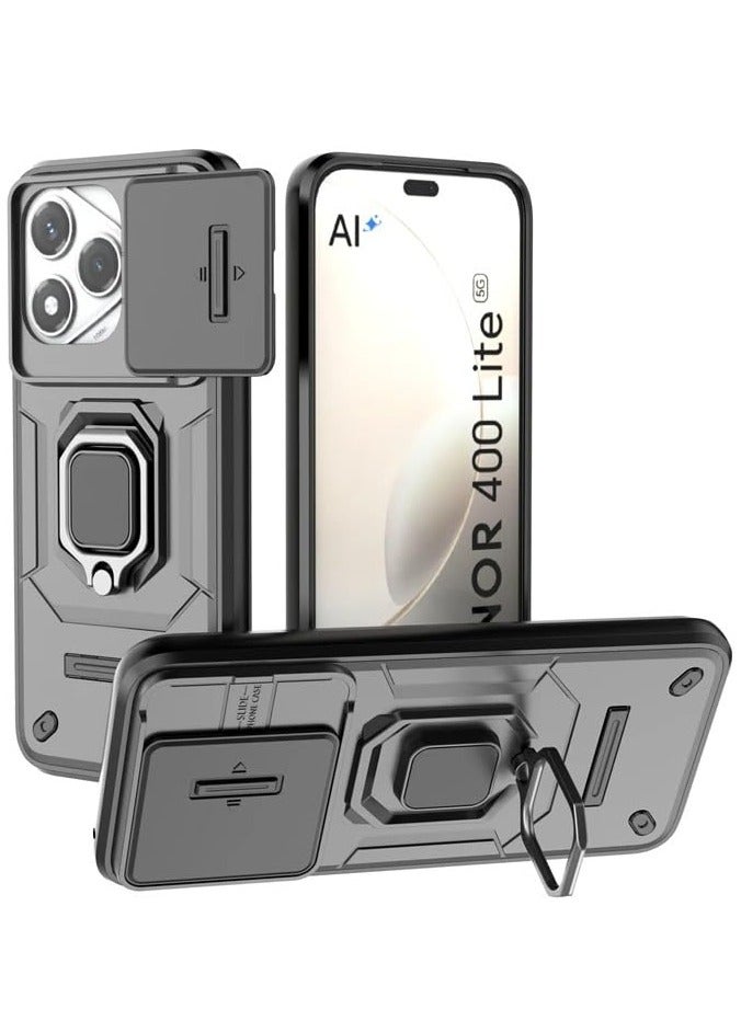 general Compatible with Honor 400 Lite 5G, Camouflage Military Grade Heavy Duty Shockproof Protection Case with Magnetic Bracket and Lens Slide Window Phone Cover - Image 1