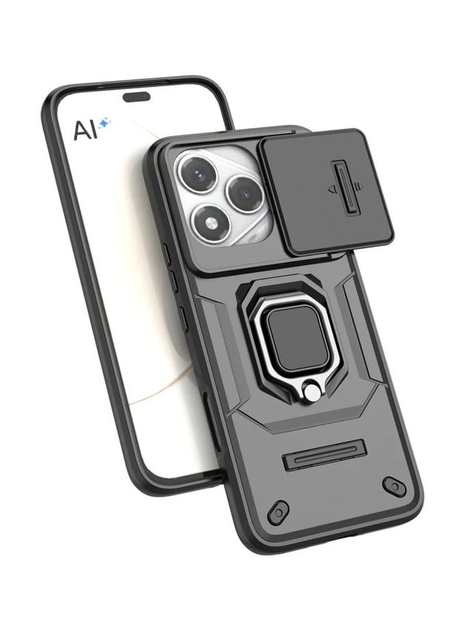 general Compatible with Honor 400 Lite 5G, Camouflage Military Grade Heavy Duty Shockproof Protection Case with Magnetic Bracket and Lens Slide Window Phone Cover - Image 4
