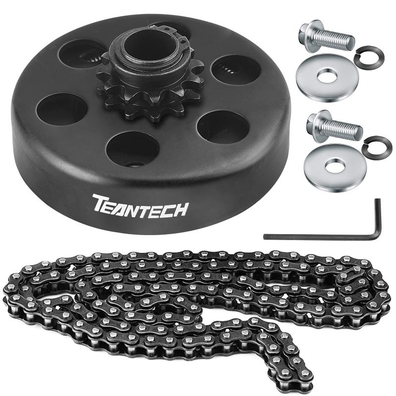 Go Kart Clutch 34 Bore 12T with 35 Chain Centrifugal Clutch and Chain for Go Kart Minibike Honda Kart Engines