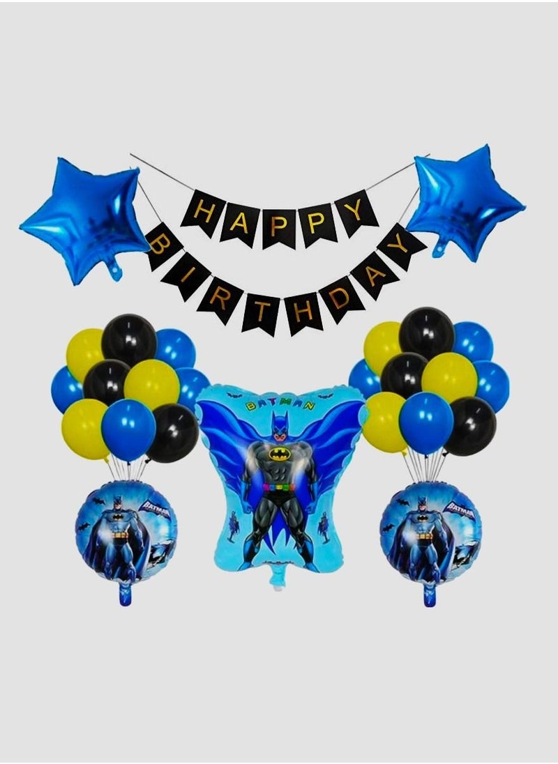Boxwoods BatMan Theme Birthday Balloons And Banner Set  - Image 3